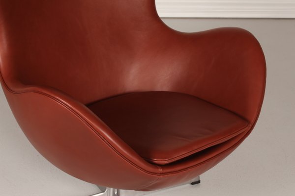 Danish Model 3316 Egg Chair in Leather by Arne Jacobsen for Fritz Hansen, 1969-QQ-1357214