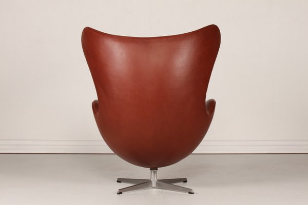 Danish Model 3316 Egg Chair in Leather by Arne Jacobsen for Fritz Hansen, 1969-QQ-1357214