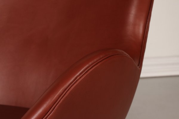 Danish Model 3316 Egg Chair in Leather by Arne Jacobsen for Fritz Hansen, 1969-QQ-1357214