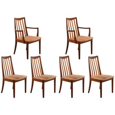 Danish Model Eva Side Chairs by Niels Koefoed for Hornslet Møbelfabrik, 1950s, Set of 6-KL-620455