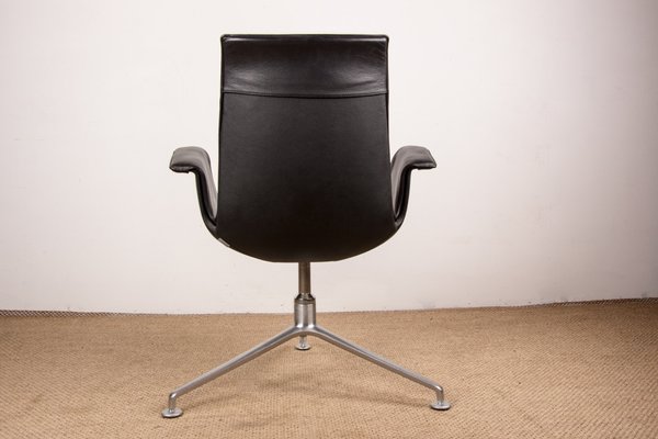 Danish Model Fk 6725 Armchair in Black Leather and Chromed Steel by Preben Fabricius and Jørgen Kastholm for Walter Knoll, 2000s-EMB-1759559