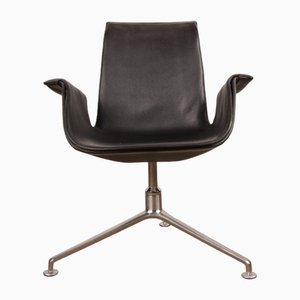 Danish Model Fk 6725 Armchair in Black Leather and Chromed Steel by Preben Fabricius and Jørgen Kastholm for Walter Knoll, 2000s-EMB-1759559