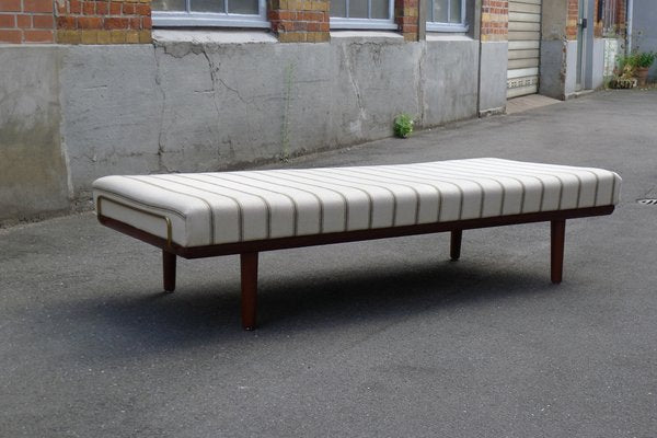 Danish Model GE-19 Teak Daybed with Brass Rail by Hans J. Wegner for Getama, 1950s-VRE-981779