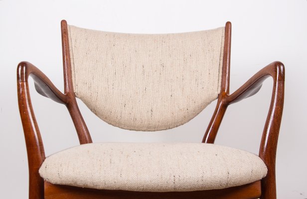 Danish Model No. 46 Armchair in Teak And Fabric by Finn Juhl For Niels Vodder, 1950-EMB-1450093