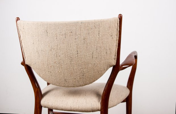 Danish Model No. 46 Armchair in Teak And Fabric by Finn Juhl For Niels Vodder, 1950-EMB-1450093