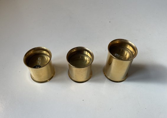 Danish Modern 24 Carat Gold Plated Chimney Candleholders, 1980s, Set of 3-LCR-1749088