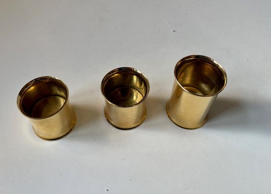 Danish Modern 24 Carat Gold Plated Chimney Candleholders, 1980s, Set of 3-LCR-1749088