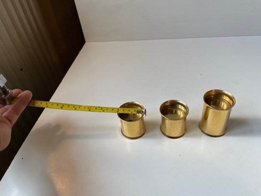 Danish Modern 24 Carat Gold Plated Chimney Candleholders, 1980s, Set of 3-LCR-1749088