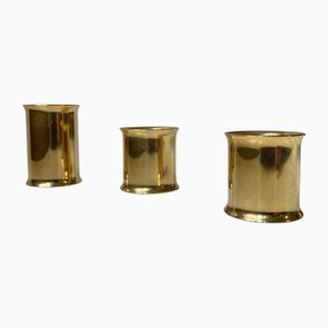 Danish Modern 24 Carat Gold Plated Chimney Candleholders, 1980s, Set of 3-LCR-1749088