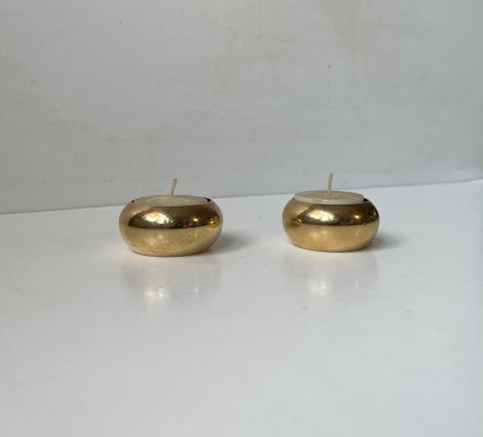 Danish Modern 24 Carat Gold Plated Tealight Candleholders by Hugo Asmussen, Set of 2-LCR-1749103