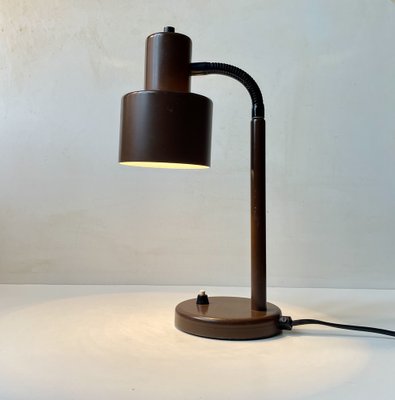 Danish Modern Adjustable Brown Desk Lamp from Vitrika, 1970s-LCR-1821264