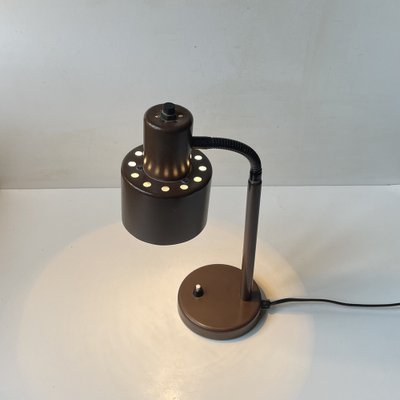 Danish Modern Adjustable Brown Desk Lamp from Vitrika, 1970s-LCR-1821264