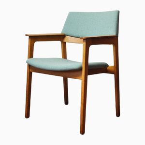 Danish Modern Armchair in Solid Oak with New Upholstery, 1960s-HPQ-1179411