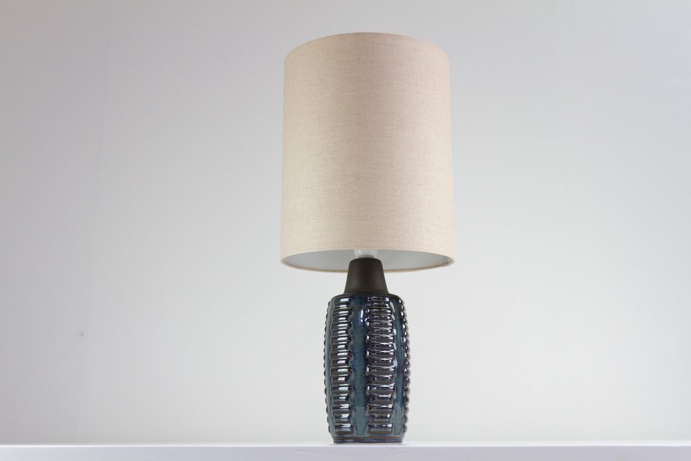 Danish Modern Blue Ceramic Table Lamp by Einar Johansen for Søholm, 1960s