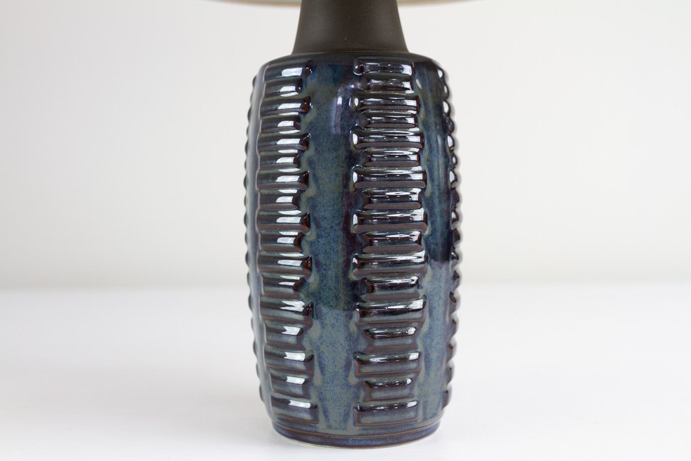 Danish Modern Blue Ceramic Table Lamp by Einar Johansen for Søholm, 1960s