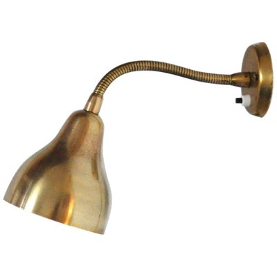 Danish Modern Brass Wall Lamp in the Style of Vilhelm Lauritzen, 1960s-HPQ-1228754