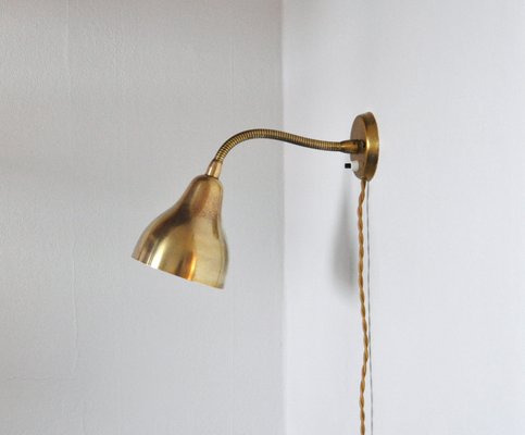 Danish Modern Brass Wall Lamp in the Style of Vilhelm Lauritzen, 1960s-HPQ-1228754