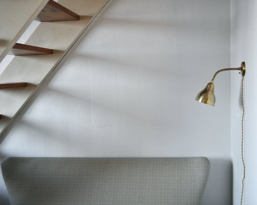 Danish Modern Brass Wall Lamp in the Style of Vilhelm Lauritzen, 1960s-HPQ-1228754