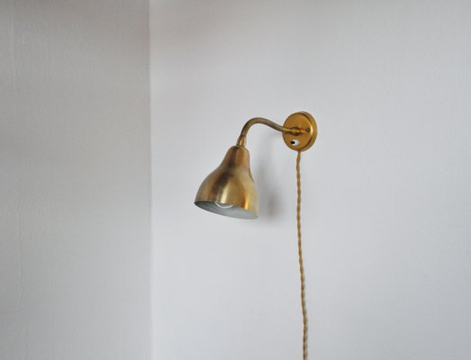 Danish Modern Brass Wall Lamp in the Style of Vilhelm Lauritzen, 1960s-HPQ-1228754