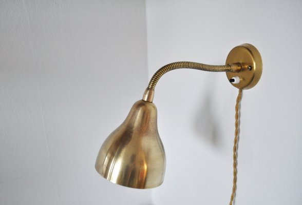 Danish Modern Brass Wall Lamp in the Style of Vilhelm Lauritzen, 1960s-HPQ-1228754