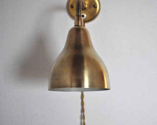 Danish Modern Brass Wall Lamp in the Style of Vilhelm Lauritzen, 1960s-HPQ-1228754