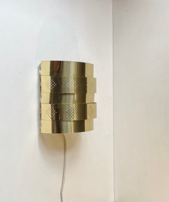 Danish Modern Brass Wall Sconce by Werner Schou for Coronell, 1970s-LCR-1409603