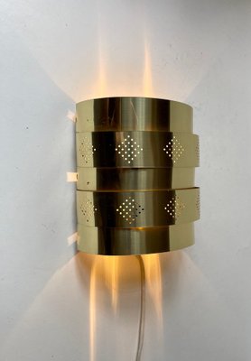 Danish Modern Brass Wall Sconce by Werner Schou for Coronell, 1970s-LCR-1409603