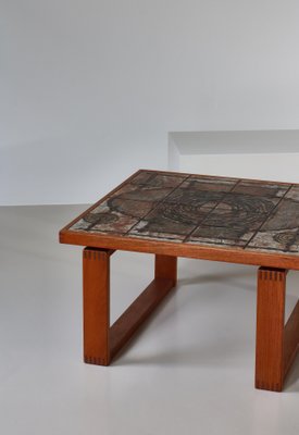 Danish Modern Center Table in Teakwood & Ceramic Tiles attributed to Ox-Art, 1973-WRF-1733734