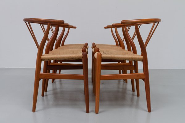 Danish Modern CH24 Wishbone Chairs in Cherrywood by Hans J. Wegne for Carl Hansen & Søn, 1990s, Set of 6-WIX-1599793