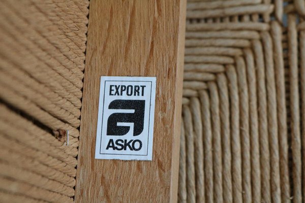 Danish Modern Chairs in Light Oak with Sisal Weave from Asko, Finland, 1960s, Set of 4-FJP-1771594