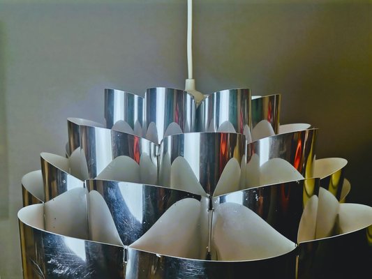 Danish Modern Chromed Silver Diamond Hanging Lamp attributed to Morten Goettler, 1970s-SCS-1767594