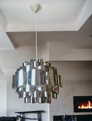 Danish Modern Chromed Silver Diamond Hanging Lamp attributed to Morten Goettler, 1970s-SCS-1767594