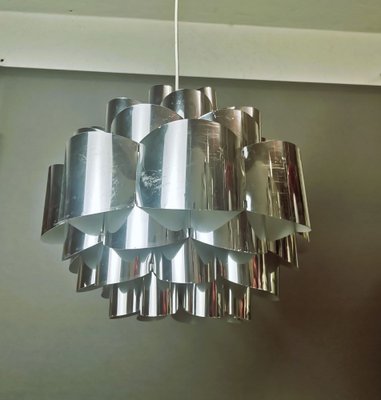 Danish Modern Chromed Silver Diamond Hanging Lamp attributed to Morten Goettler, 1970s-SCS-1767594