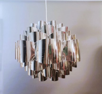 Danish Modern Chromed Silver Diamond Hanging Lamp attributed to Morten Goettler, 1970s-SCS-1767594