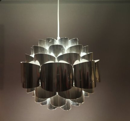 Danish Modern Chromed Silver Diamond Hanging Lamp attributed to Morten Goettler, 1970s-SCS-1767594