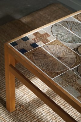 Danish Modern Coffee Table in Oak & Ceramic Tiles attributed to Tue Poulsen, 1960s-MXF-1717834