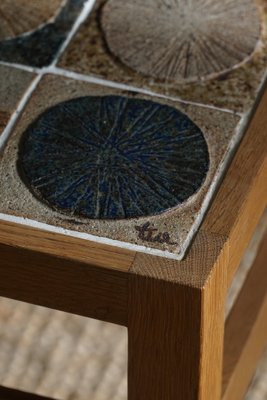 Danish Modern Coffee Table in Oak & Ceramic Tiles attributed to Tue Poulsen, 1960s-MXF-1717834