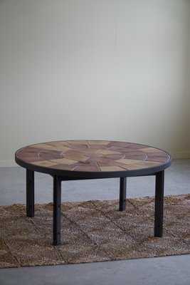 Danish Modern Coffee Table in Steel & Ceramic Tiles attributed to Sallingbroe, 1970s-MXF-1719768