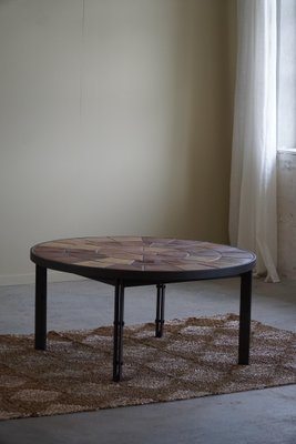 Danish Modern Coffee Table in Steel & Ceramic Tiles attributed to Sallingbroe, 1970s-MXF-1719768