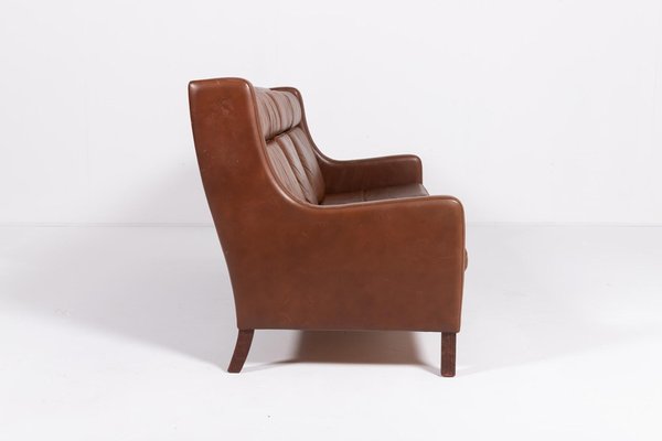 Danish Modern Cognac Leather Sofa, 1970s-KMC-2019537