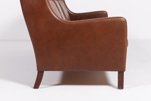 Danish Modern Cognac Leather Sofa, 1970s-KMC-2019537