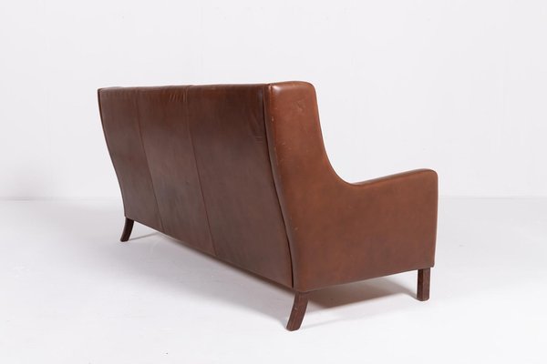 Danish Modern Cognac Leather Sofa, 1970s-KMC-2019537