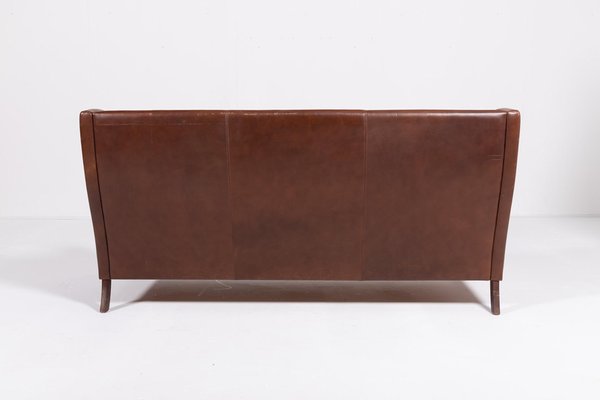 Danish Modern Cognac Leather Sofa, 1970s-KMC-2019537