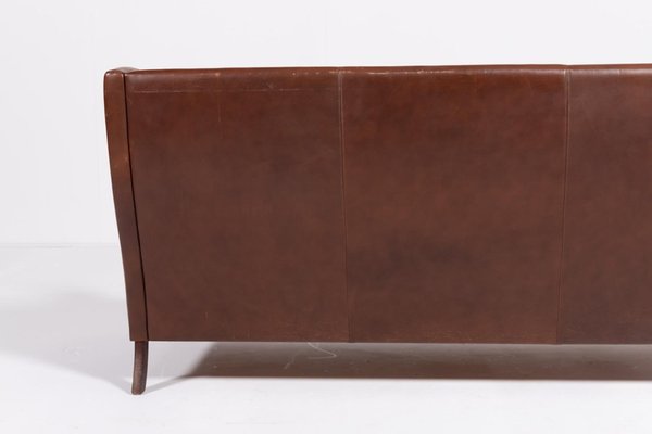 Danish Modern Cognac Leather Sofa, 1970s-KMC-2019537