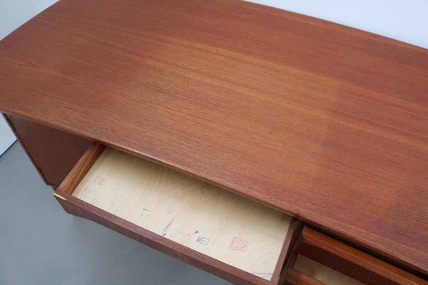 Danish Modern Concave Form Free-Standing Teak Desk, 1970s-FJP-1771559