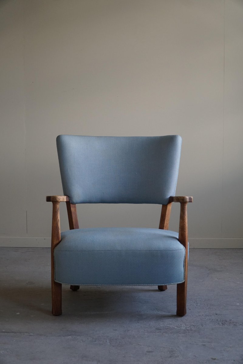 Danish Modern Curved Lounge Chair in Oak attributed to Viggo Boesen, 1950s