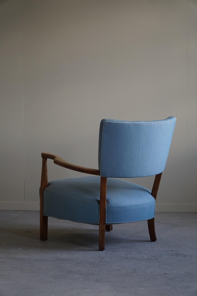 Danish Modern Curved Lounge Chair in Oak attributed to Viggo Boesen, 1950s