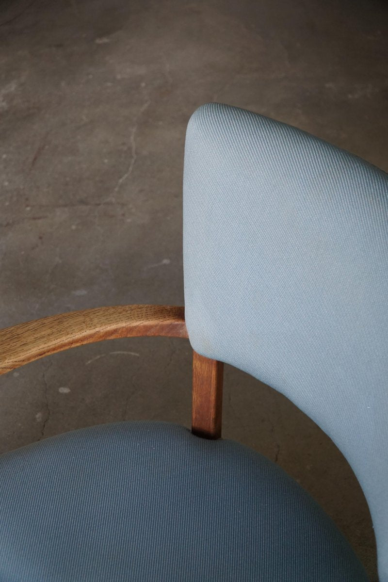 Danish Modern Curved Lounge Chair in Oak attributed to Viggo Boesen, 1950s