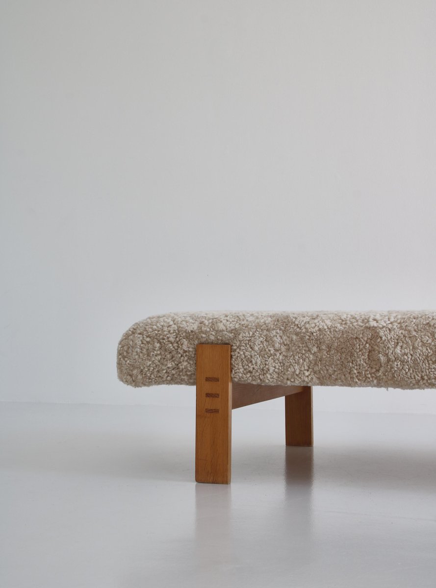 Danish Modern Daybed in Oak and Sheepskin by Eva & Nils Koppel, 1960s