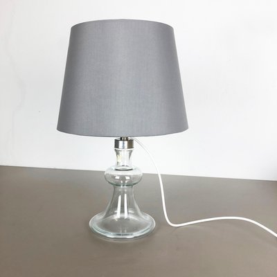 Danish Modern Drop Clear Glass Table Light Base by Holmegaard, 1960s-QZ-1077769